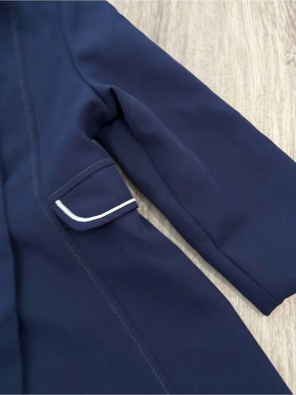 VTG Girls Over Coat Lace Trim Collar Pearl Button Sailor Nautical Navy Size 4